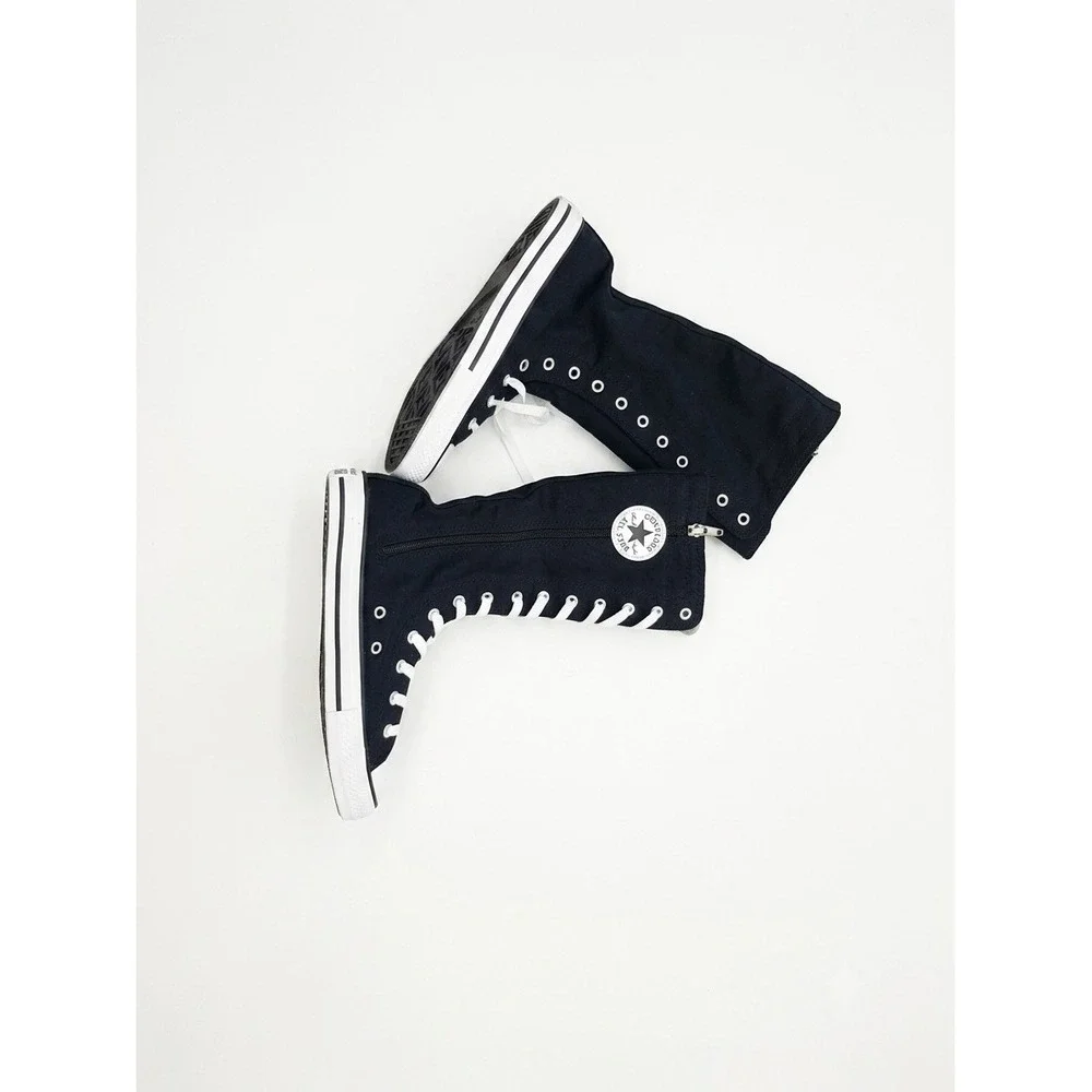 Converse Chuck Taylor All Star Knee Hi Boots Black White Girl's GS 3Y Women's 5